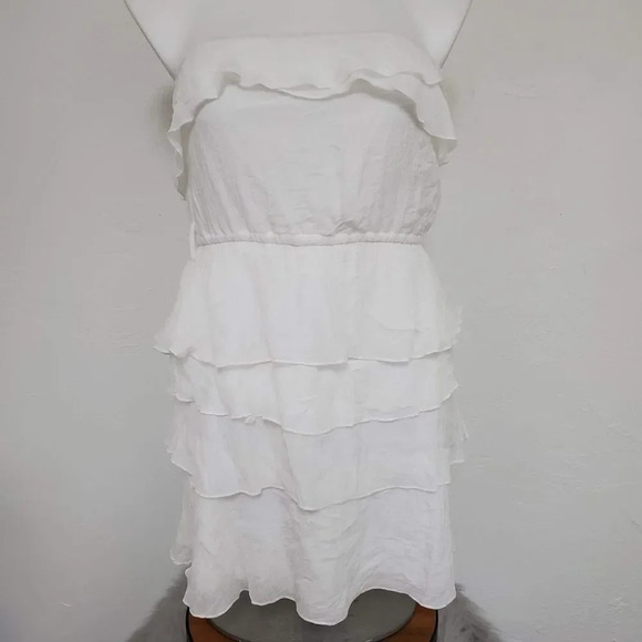 RUE 21 | White Tier Chiffon Strapless Dress - Picture 1 of 10